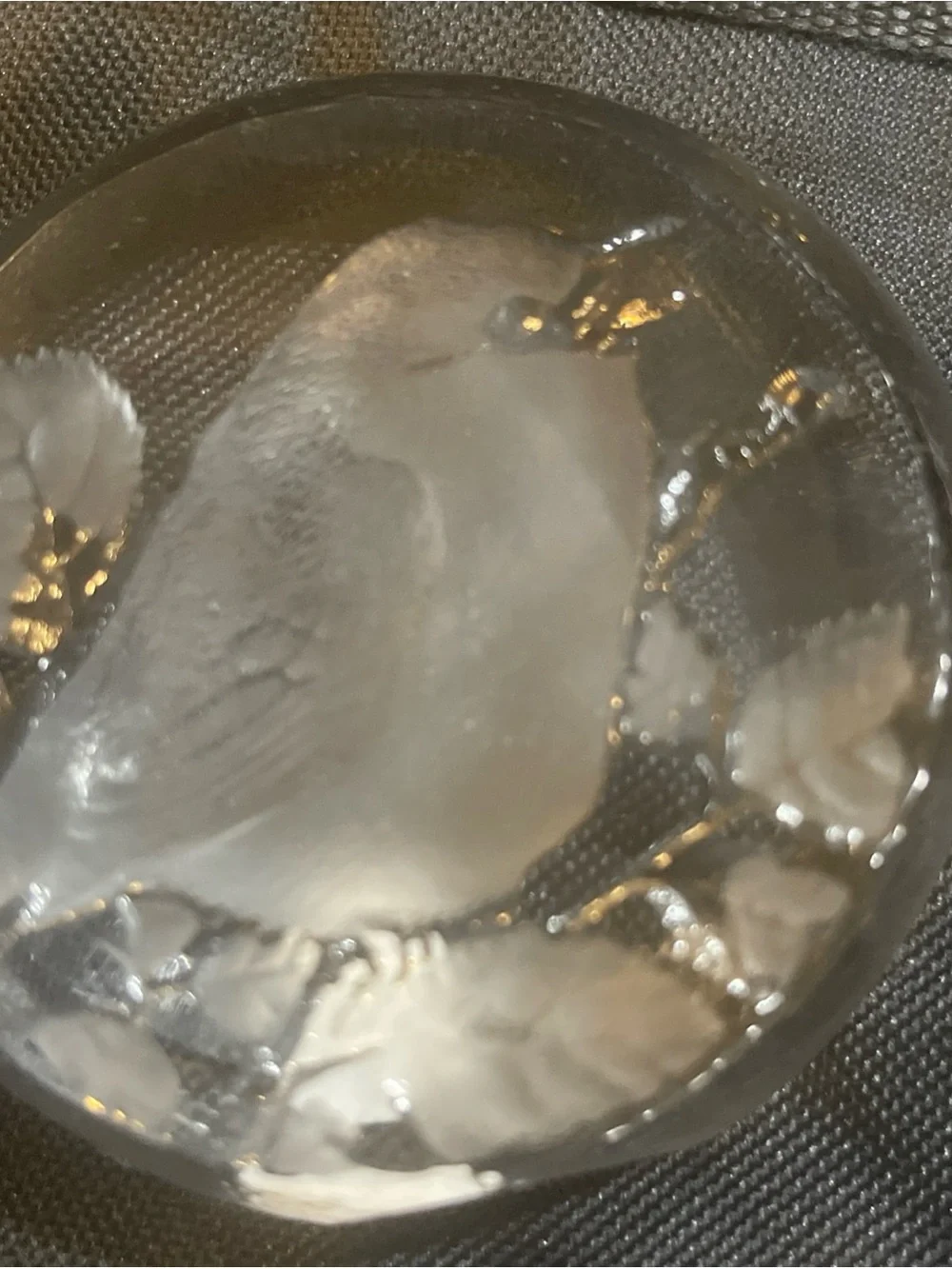 Clear Glass paper weight Bird Figurine - Decorative Crystal Bird